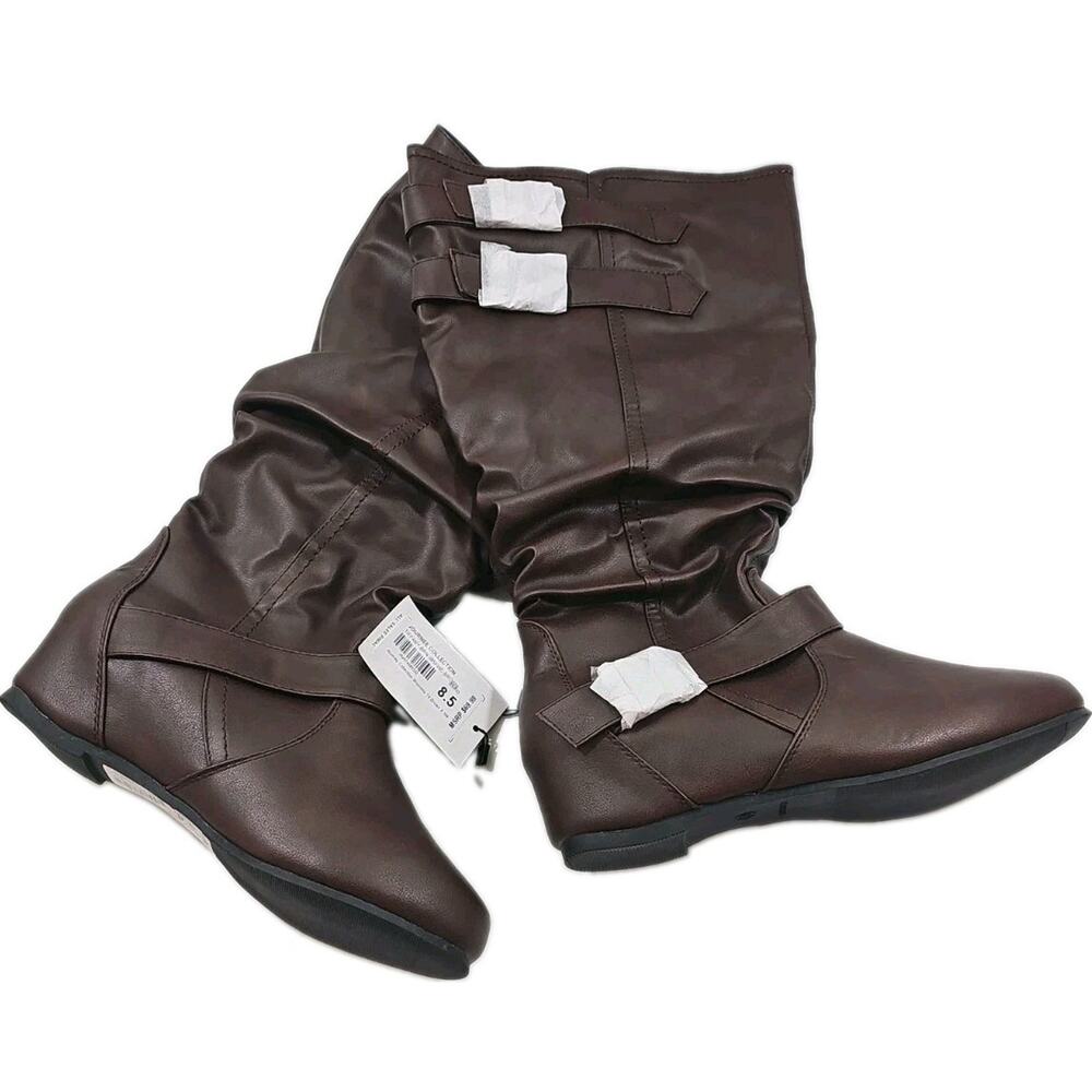 Journee Collection ~Woman Size 8.5M~Tiffany-Brown Knee High Boots NWOB. - Picture 6 of 9